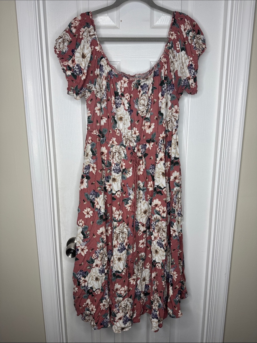 torrid Dusty Rose Floral Smocked Midi Dress Size 2